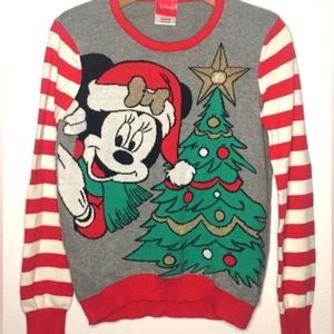 Mickey Mouse LED Light Up Christmas Sweater Size 14/16 in Girls Never Wo…